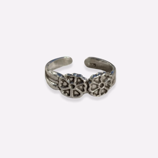 anillo pie dos flores
