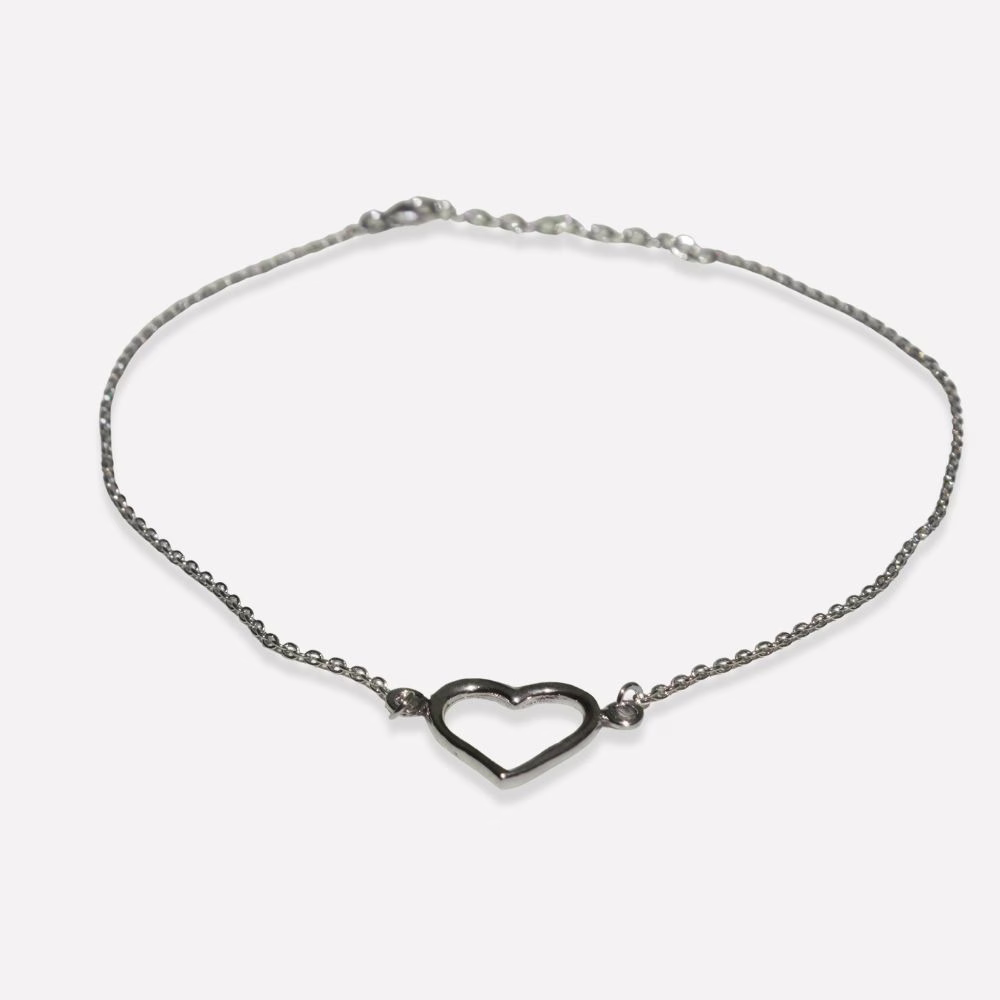 tobillera plata de ley corazón