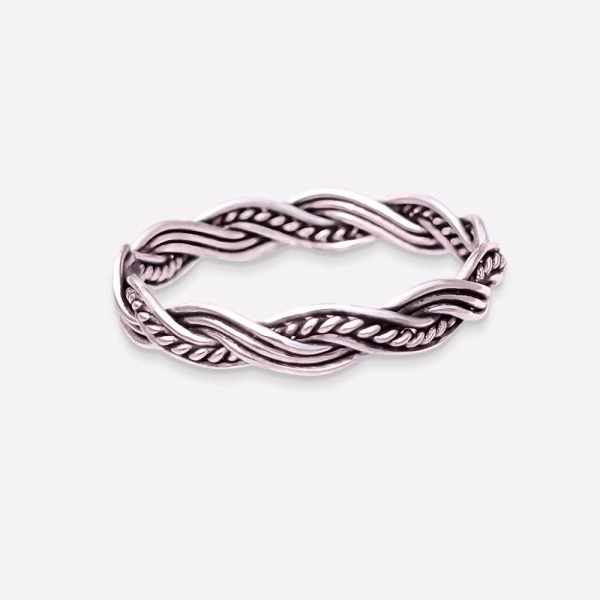 anillo de trenza liso