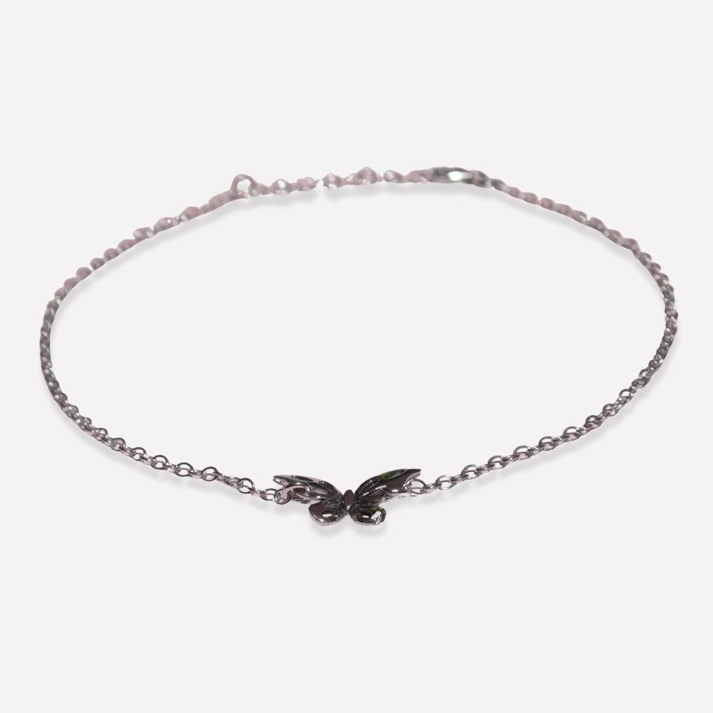 tobillera plata de ley mariposa