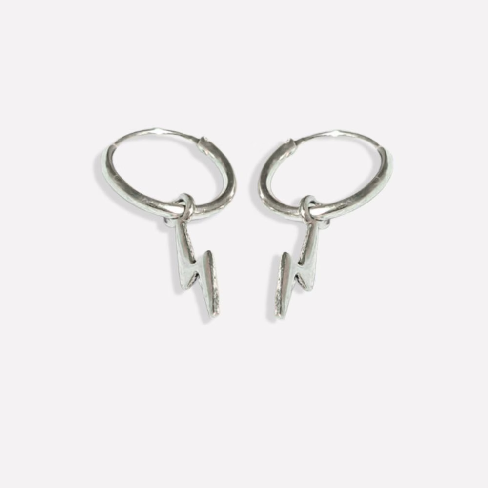 pendiente rayo aro colgante