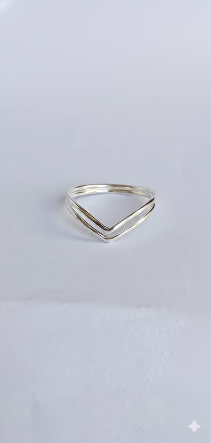anillo doble v – plata 925 minimal